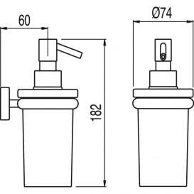 Дозатор для рідкого мила Tres Max-Tres настінний кераміка/метал білий/хром 16163618