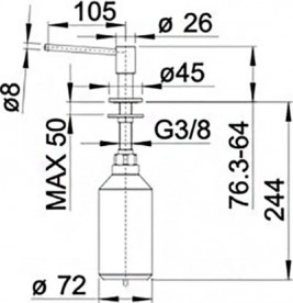 Дозатор для миючого засобу Blanco Piona нержавіюча сталь 517537