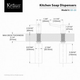 Дозатор моющего средства KRAUS нержавеющая сталь/пластик SD-20 (P)
