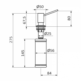 Дозатор рідкого мила GRB Cocinas латунь / ABS-пластик хром / прозорий 05090004