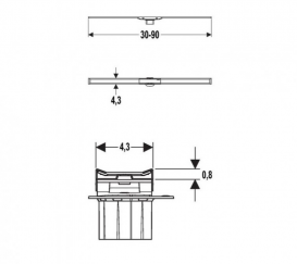 Крышка дренажного канала Geberit CleanLine20 30-90 темный металл/матовый металл 154.450.00.1