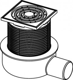 Дренажный трап для душа TECEdrainpoint S S50 низкий с горизонтальным выходом нержавеющая сталь/пластик 3601050