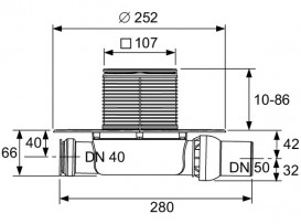 Дренажный трап для душа TECEdrainpoint S S112 низкий с горизонтальным выходом нержавеющая сталь/пластик 3601102