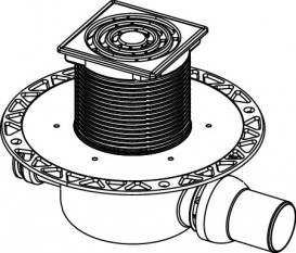 Дренажный трап для душа TECEdrainpoint S S122 с горизонтальным выходом нержавеющая сталь/пластик 3601202