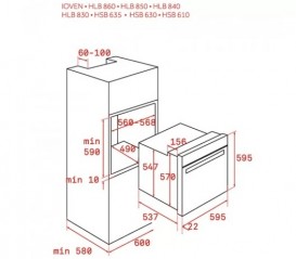 Духова шафа Teka UrbanColor HLB 8600 електричний 70 л чорне скло 111000010