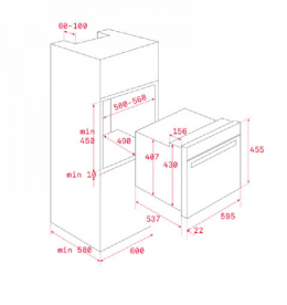Духовой шкаф Teka Wish UrbanColor HLC 8400 электрический 44 л без рамки дымчатый серый 111130005