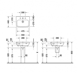 Раковина для ванной подвесная Duravit коллекция DuraStyle белая 2319550000