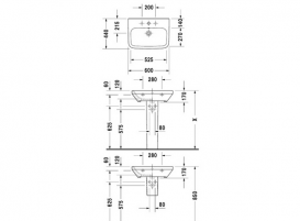 Раковина для ванной подвесная Duravit коллекция DuraStyle белая 2319600000