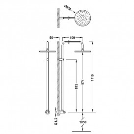 Душ для сада и бассейна Tres Public Spaces нержавеющая сталь 01299601