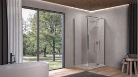 Душевая боковая стенка Kolpa San Andromeda/Polaris W 90 SBR 90х200 см профиль серебро/прозрачное стекло Clean Coat 515720