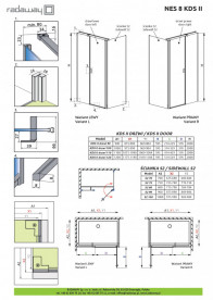 Душова бічна стінка Radaway Nes 8 S2 75 см хром/прозоре скло 10080075-01-01