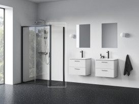 Душевая боковая стенка Ravak Blix II NBLPS 100 профиль черный стекло transparent 9BMA0300Z1