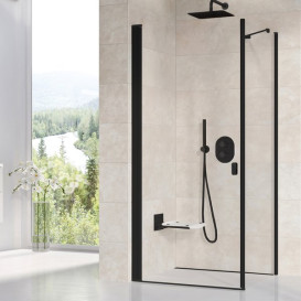 Душова бічна стінка Ravak Chrome CPS 100 профіль чорний скло transparent 9QVA0300Z1