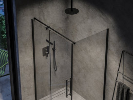 Душова бічна стінка Ravak Cool! COPS 90 профіль чорний скло transparent X9VV70300Z1