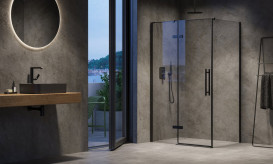 Душова бічна стінка Ravak Cool! COPS 90 профіль чорний скло transparent X9VV70300Z1