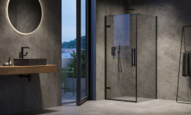 Душова бічна стінка Ravak Cool! COPS 100 профіль чорний скло transparent X9VVA0300Z1