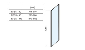 Душова бічна стінка Ravak Nexty NPSS 90 профіль білий матовий скло transparent 94O70E00Z1