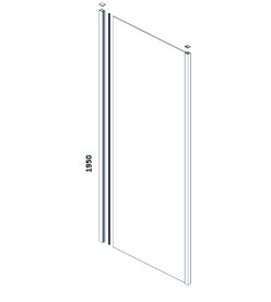 Душевая боковая стенка Ravak X-Point Slim XPSPS 90 профиль полированный алюминий стекло transparent X90V70C0FZ1