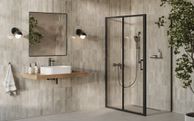 Душова бічна стінка Ravak X-Point Slim XPSPS 90 профіль чорний скло transparent X90V7030FZ1