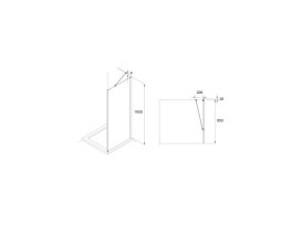 Душевая боковая стенка Roca Capital 100х195 см профиль черный/прозрачное стекло AM4410016M