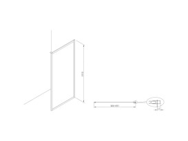 Душевая боковая стенка Roca Town-N 90х195 см профиль хром/прозрачное стекло AMP2309012M