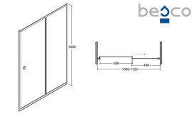 Душевая дверь Besco Duo Slide 110х195 см раздвижная глянцевый хром/прозрачное стекло DDS-110
