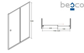 Душові двері Besco Duo Slide 120х195 см розсувні глянсовий хром/прозоре скло DDS-120