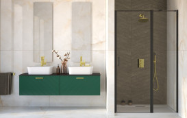 Душові двері Besco Exo-C 120х190 см орна чорний матовий/прозоре скло ECB-120-190C