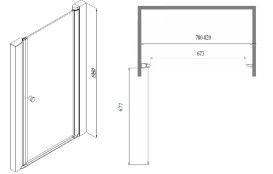 Душові двері Besco Sinco 80х195 см розстібна глянсовий хром/прозоре скло DS-80