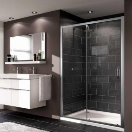 Душові двері Huppe X1 140х190 см сатиновий профіль/прозоре скло Anti Plaque 140404.069.322