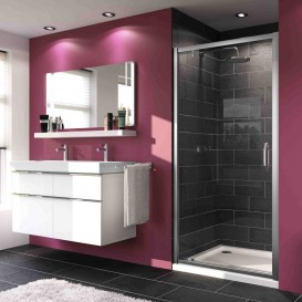 Душові двері Huppe X1 90х190 см сатиновий профіль/прозоре скло 140703.069.322