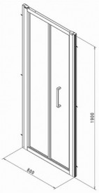 Душові двері Kolo Geo Bifold складається 80х190 см срібний блиск/прозоре скло Reflex 560.116.00.3