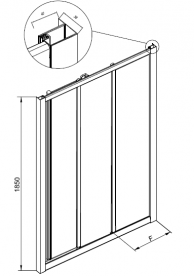 Душові двері Kolpa-San Luna TV3D/S 80/К 80х185 см профіль срібний/прозоре скло 560050