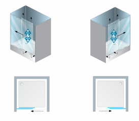Душевая дверь Kolpa-San Pulsar TV2D/S 120/K-L 120х200 см левая профиль серебряный/прозрачное стекло 513010