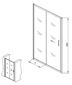 Душові двері Kolpa-San SQ Line TV2D/S 110/CH 110х190 см профіль білий/скло шиншила 511590