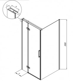 Душевая дверь Kolpa-San Taurus TV 100/K-L левая 100х200 см профиль хром/прозрачное стекло 514640