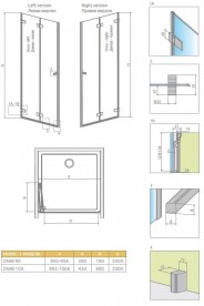 Душові двері Radaway Arta DWB 90 ліва хром прозоре скло 386151-03-01L