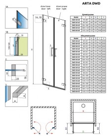 Душевая дверь Radaway Arta DWD 60 правая хром прозрачное стекло 386034-03-01R