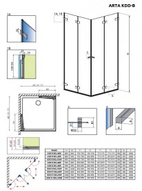 Душові двері Radaway Arta KDD B 100 ліва хром прозоре скло 386162-03-01L