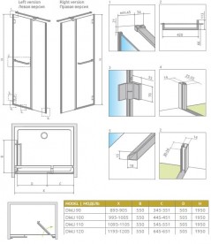 Душевая дверь Radaway Carena DWJ 100 правая хром коричневое стекло 34322-01-08NR