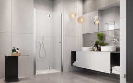 Душевая дверь Radaway Eos DWB 80х197 см распашная складывающаяся левая хром/прозрачное стекло 137813-01-01L