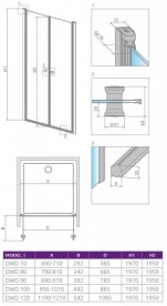 Душові двері Radaway Eos DWD 120 профіль хром прозоре скло 37773-01-01N