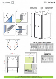 Душевая дверь Radaway Eos DWD+2S 110х197 см распашная хром/прозрачное стекло 13799403-01