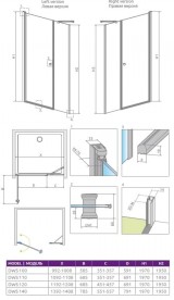 Душові двері Radaway Eos DWS 110 права профіль хром прозоре скло 37991-01-01NR
