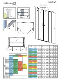 Душові двері Radaway Eos II DWD Doors G 730 профіль хром прозоре скло 3799730-01-01