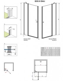 Душові двері Radaway Eos II DWJ 100 ліва профіль хром прозоре скло 3799442-01L