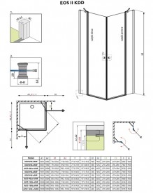 Душові двері Radaway Eos II KDD 100 права профіль хром прозоре скло 3799462-01R