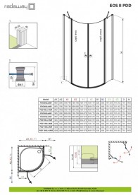 Душові двері Radaway Eos II PDD 90 права профіль хром прозоре скло 3799471-01R