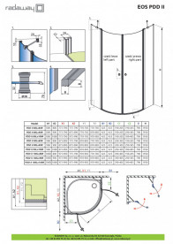 Душові двері Radaway Eos PDD II 90х195 см ліва хром/прозоре скло 13799471-01L