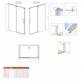 Душові двері Radaway Espera DWJ 110 ліва хром прозоре скло 380111-01L